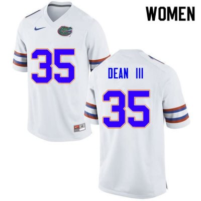 Women's Florida Gators #35 Trey Dean III NCAA Nike White Authentic Stitched College Football Jersey DJB8062DR